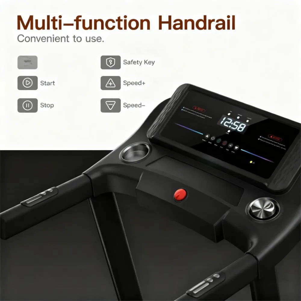 Folding Incline Treadmill, 3.0HP Quiet Brushless Motor, 300 lbs Capacity