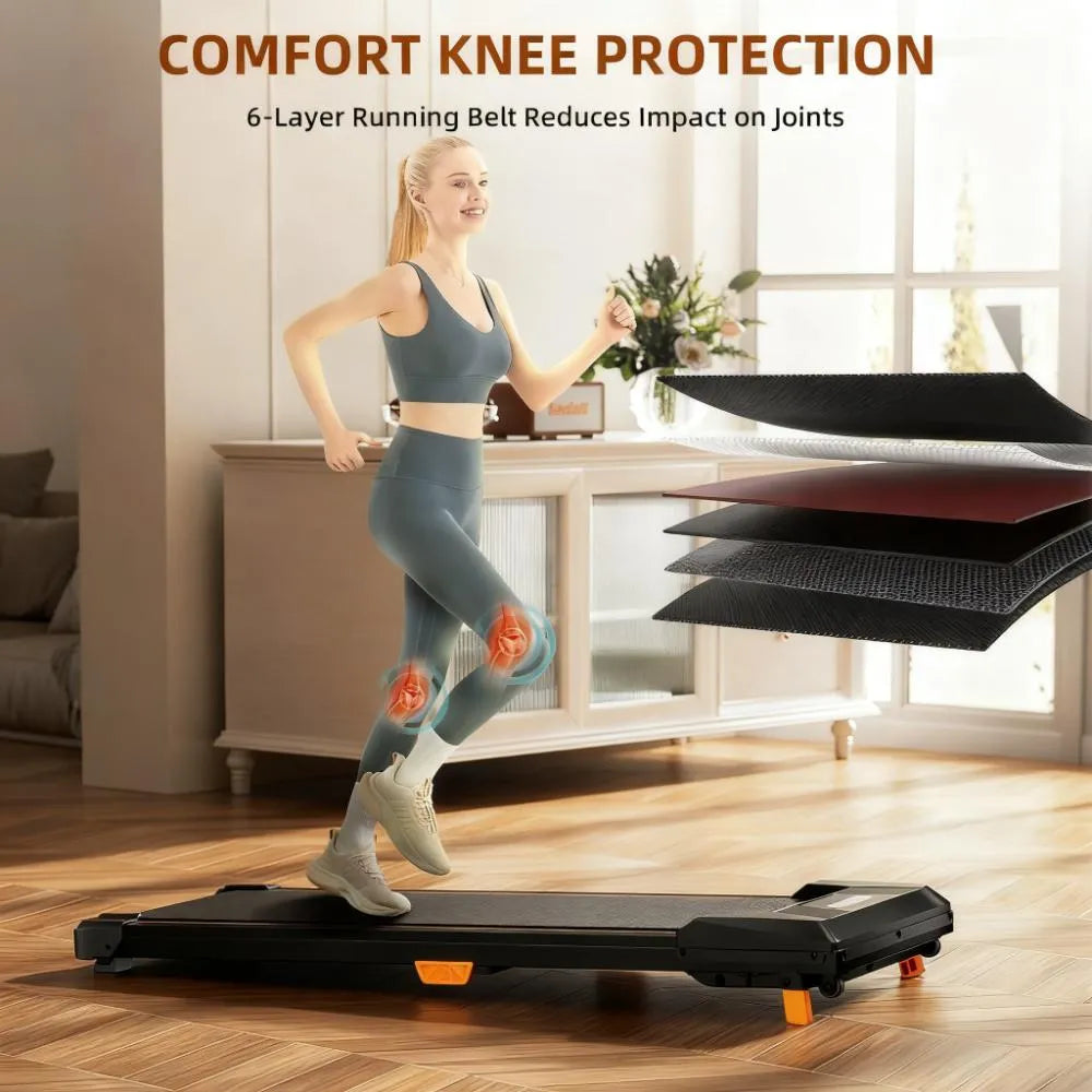 Under Desk Treadmill 330lbs Capacity 2.5HP Portable Compact