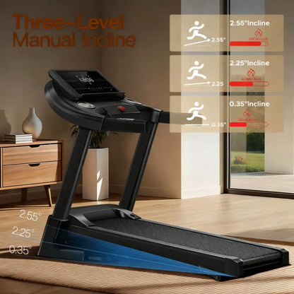 Folding Incline Treadmill, 3.0HP Quiet Brushless Motor, 300 lbs Capacity