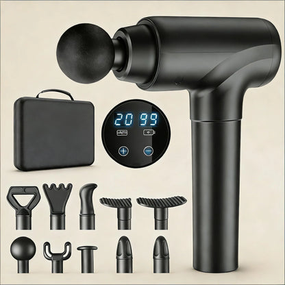 Percussion Massage Gun for Deep Tissue Muscle Relief, 8 Heads & 20 Speeds